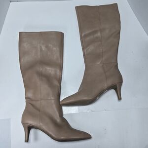 DV by Dolce Vita Alabama Kitten Heeled Taupe Knee High Leather Boots Size 10